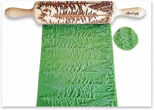 Miniatura 9 de Rodillo en relieve BEEHIVE. Rodillo de masa grabado con láser para galletas caseras y cerámica por Algis Crafts
