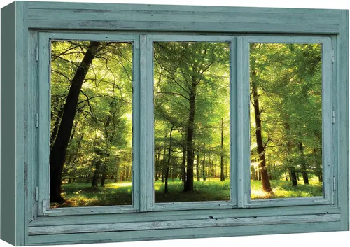 Miniatura 9 de Cuadro decorativo con diseño de ventana moderna blanca con vista, de la marca Wall26®