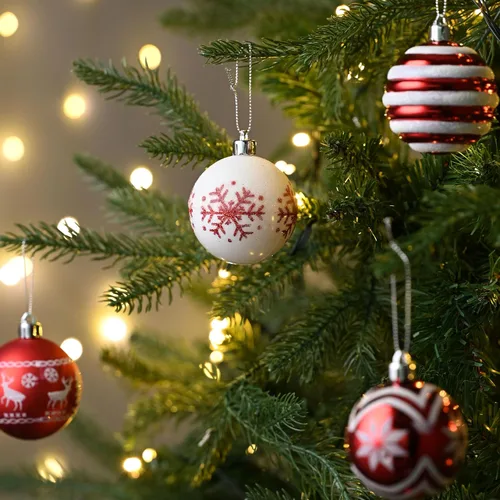 Miniatura 6 de Valery Madelyn Adornos de Navidad para árbol de Navidad, juego de adornos de bolas de Navidad inastillables rojo y blanco, 2.36 pulgadas, adorno