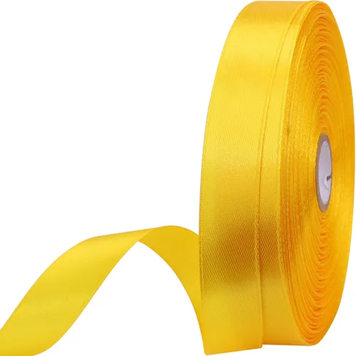 Miniatura 29 de Cinta de satén dorada de 1 pulgada de 50 yardas para envolver regalos, bodas, manualidades, Navidad, Pascua, flores, cabello, decoraciones de Dorado