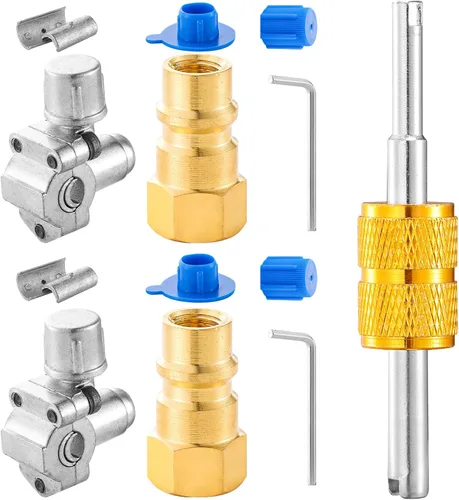 Miniatura 6 de Kit de válvulas de acceso de servicio, 20 piezas de válvula de servicio de acceso de 1/4 pulgadas SAE x 1/4 pulgadas de diámetro exterior x 2.5