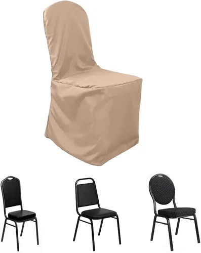 Miniatura 9 de Balsa Circle 10 fundas de poliéster negro para sillas de banquetes para fiestas, bodas, ropa de cama, decoración, comedor, ceremonia, recepción