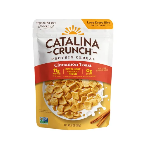 Catalina Crunch Cinnamon Toast - Cereal apto para dietas cetogénicas, bajo en carbohidratos, sin azúcar, gluten ni granos, snacks veganos de