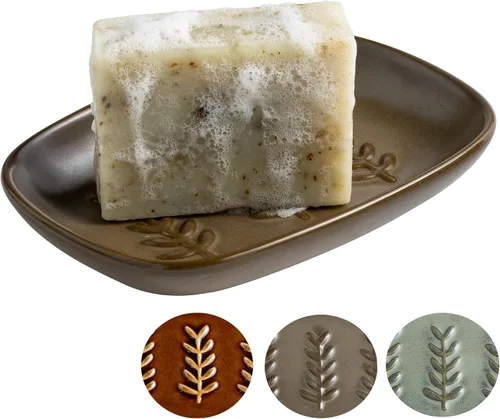 Miniatura 20 de Miamolo Jabonera limpiadora para ducha, jabonera de cerámica para barra de jabón grande, champú o esponja, bandeja ahorradora de jabón para baño