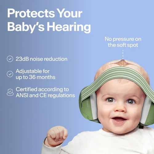 Miniatura 2 de Alpine Muffy Baby - Protección de oídos para bebés y niños pequeños de hasta 36 meses, certificado CE y ANSI, orejeras con reducción de ruido, Azul