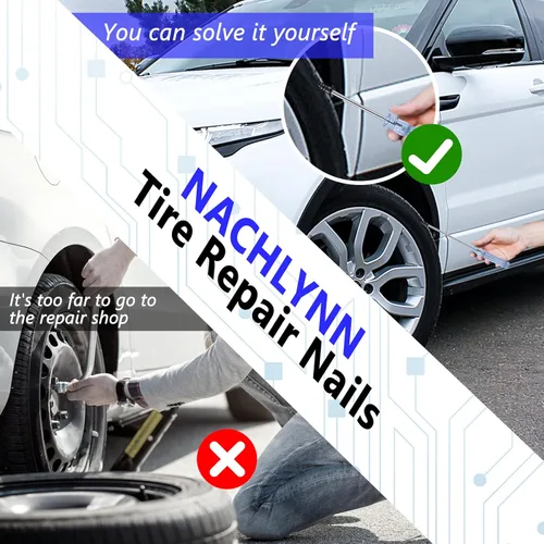 Miniatura 5 de NACHLYNN 80 piezas de clavos de reparación de neumáticos herramienta de auto-servicio clavo de reparación de neumáticos tornillo autoperforante