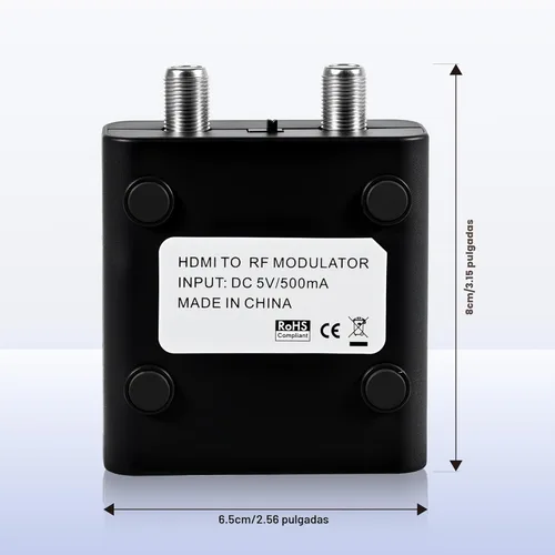 Miniatura 9 de Modulador HDMI a RF, HDM61 VHF HDMI a RF adaptador convertidor para salida de formato NTSC de TV, control PLL 1080P para consola de juegos de TV