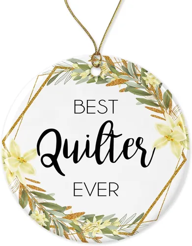 Quilter Adorno de Navidad – Regalo de adorno de Navidad para Quilter – El mejor quilter del mundo – Mejor quilter – Regalos de edredón impresos en