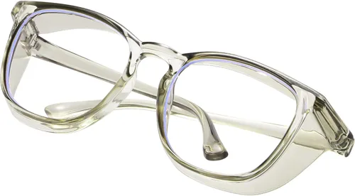 Miniatura 23 de Gafas de seguridad para enfermeras, gafas protectoras – Antivaho marco cuadrado elegante gafas transparentes para mujeres y hombres C16-negro Gery