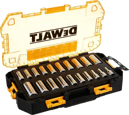 Miniatura 6 de DEWALT Juego de llaves de vaso de accesorios, 15 piezas (DWMT73807) y juego de enchufes profundos, 20 piezas, unidad métrica de 3/8 pulgadas / SAE