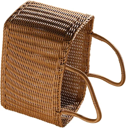 VOSAREA Cesta de mano tejida para almacenamiento y arreglo floral, contenedor decorativo para el hogar, estilo japonés, cesta de picnic para uso