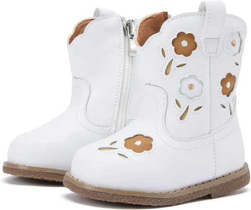 Miniatura 16 de BMCiTYBM Botas de bebé vaqueras para niño y niña, botas vaqueras occidentales para bebé, botas de vaquero para bebé con punta redonda, botas