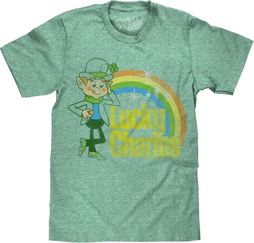 Tee Luv Camisa de Lucky Charms para hombre - Camiseta vintage con logotipo de Lucky The Leprechaun