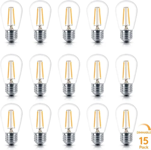 Miniatura 3 de Brightech Ambience PRO - Bombillas LED de repuesto, bombillas LED Edison de plástico vintage de 2 W, 3000 K blanco neutro regulable para exteriores