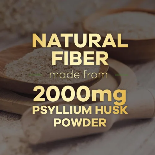 Miniatura 6 de Polvo de cáscara de psyllium de 2000 mg por porción, suplemento de fibra de psyllium extra fuerte, píldoras de fibra soluble natural, apoya