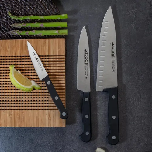 Miniatura 2 de ARCOS Juego de cuchillos de 3 piezas en acero inoxidable. 2 cuchillos de chef y 1 cuchillo de pelar. Cuchillos de cocina profesionales con mango