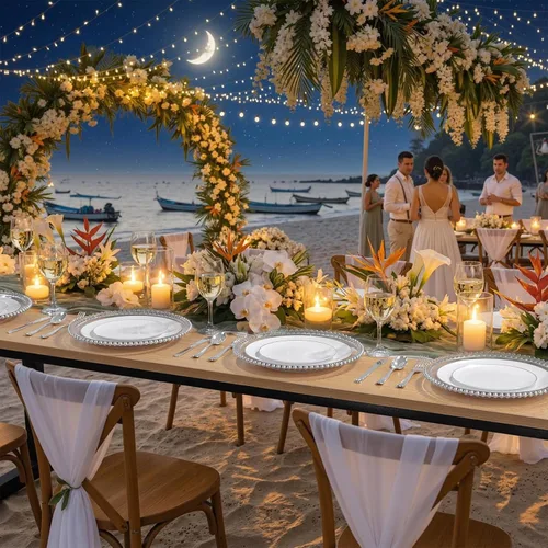 Miniatura 8 de KIRE 100 platos de plástico plateado, platos desechables blancos resistentes con borde plateado para fiesta/boda, incluye 50 platos llanos de 10.25