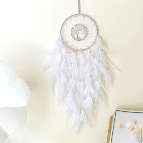 Miniatura 15 de Atrapasueños, árbol de la vida rosa atrapasueños, decoración de pared con piedra de cristal curativo natural, cristal rosa perfecto hecho a mano