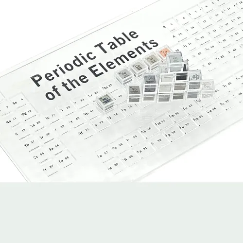 Miniatura 4 de 18 piezas de conjunto de cubos de elementos, cubos de densidad de metal puro con bandeja de plexiglás acrílico, conjunto de cubos de elementos
