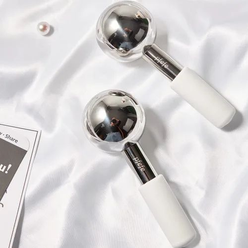 Miniatura 7 de Globos de hielo pfefe para cara y ojos, varitas criogénicas irrompibles de acero inoxidable para rutinas de belleza, globos de enfriamiento