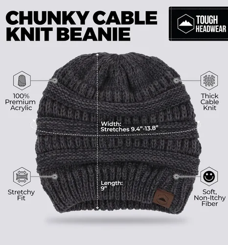 Miniatura 71 de Gorro de punto para mujer, cálido y suave, elástico, para clima frío de Tough Headwear