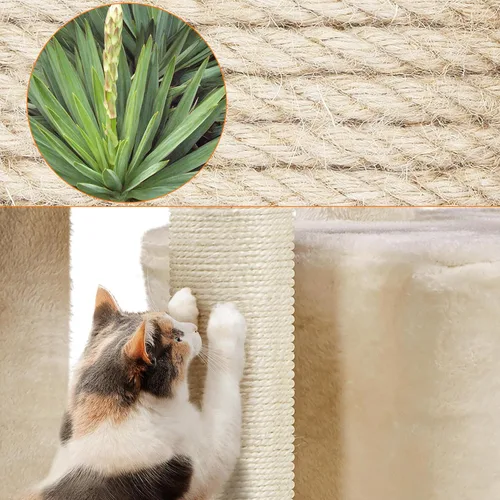 Miniatura 7 de Topeakmart Torre de árbol para gatos de interior, centro de actividades de árbol para gatos de 34.5 pulgadas con condominio y poste rascador, torre