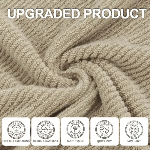 Miniatura 236 de VOOVA & MOVAS Toallas de mano blancas - 100% algodón Ligeras Gruesas Secado rápido Suaves Absorbentes, paquete de 4 piezas grandes de 18