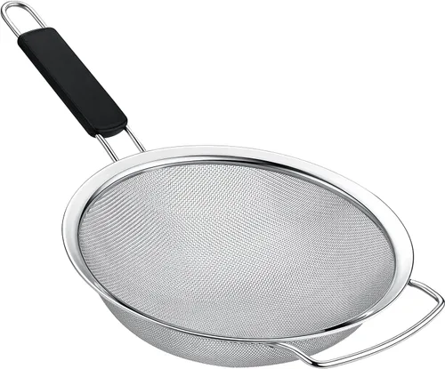 Miniatura 8 de Juego de 2 coladores de malla de acero inoxidable para cocina, colador redondo de malla fina de 5.5 pulgadas y colador cónico de malla fina de 3.4