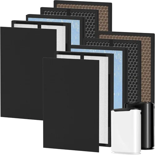 Juego de 2 filtros de repuesto de carbono HEPA de 8L compatibles con purificador de aire Okaysou Airmax 8L, 2 piezas de prefiltro de carbono+2