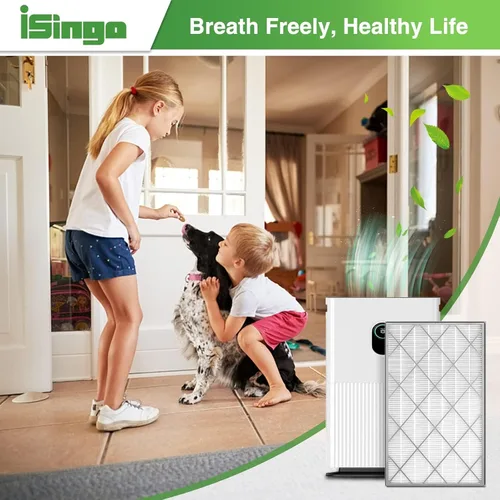 Miniatura 5 de Filtro de repuesto HE601 compatible con purificador de aire Shark 6 modelos de ventilador HE601 / HE602, #HE6FKPET, filtro de 3 etapas, 1 paquete