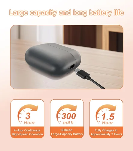 Miniatura 5 de Cortaúñas eléctrico, cortaúñas recargable para bebés con luz LED, recortador de uñas eléctrico con dos velocidades ajustables y la función de Gris