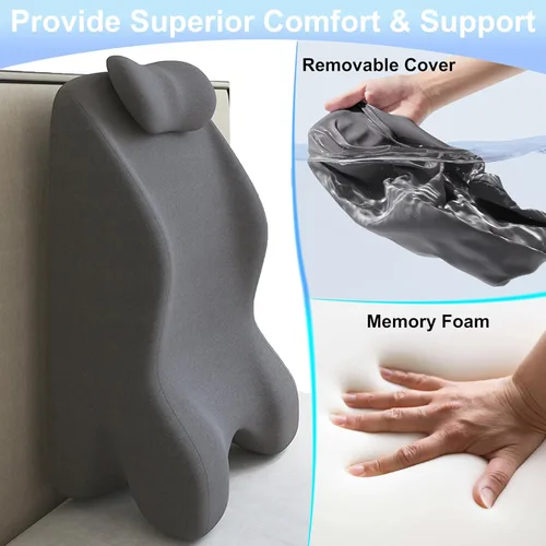 Miniatura 7 de Almohada de 27 grados para parejas, almohada de cuña para aliviar el reflujo ácido, almohada de cuña de cama para dormir, almohadas de elevación