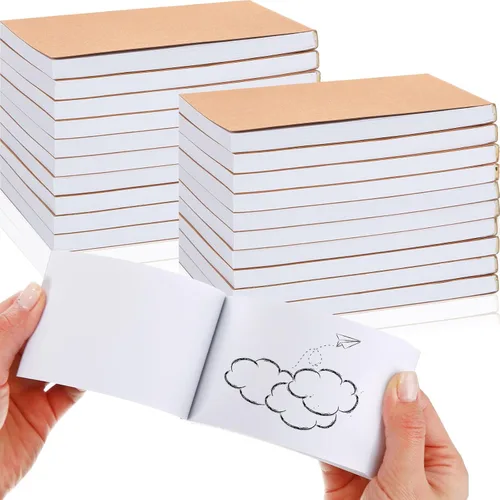 Seajan 20 cuadernos en blanco a granel de 4.5 x 2.5 pulgadas, cuaderno de animación de papel para estudiantes, dibujos, dibujos animados (marrón)