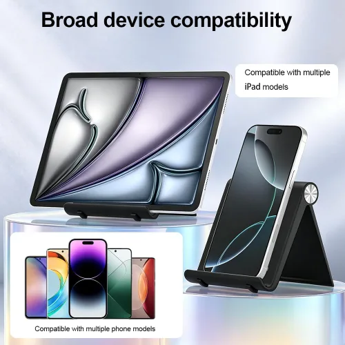 Soporte para tableta, soporte plegable ajustable para teléfono celular, compatible con la mayoría de iPad y teléfonos inteligentes, accesorio de