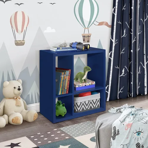 Miniatura 12 de Kings Brand Furniture - Katelyn - Estantería abierta de 4 cubos, organizador de almacenamiento de juguetes para niños (verde)
