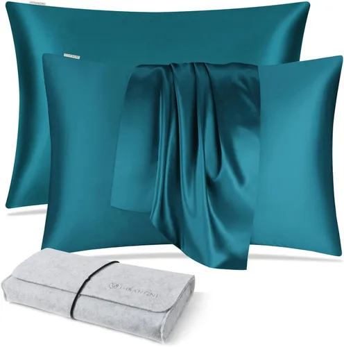 Miniatura 35 de DISANGNI Funda de almohada de seda de morera 100% natural para cabello y piel con cremallera oculta, 22 momme ambos lados