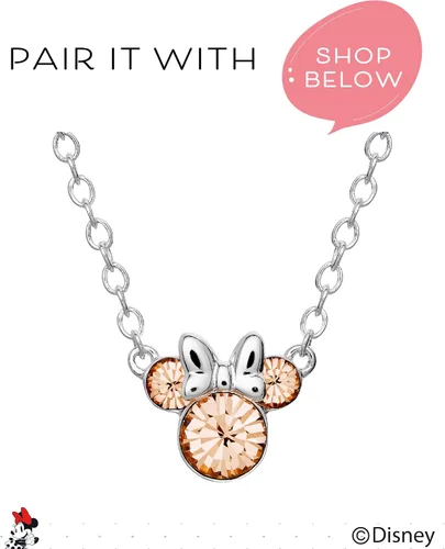 Miniatura 4 de Disney - Aretes tipo dormilona con diseño de Minnie Mouse para mujer, joyería de Disney de piedras natales