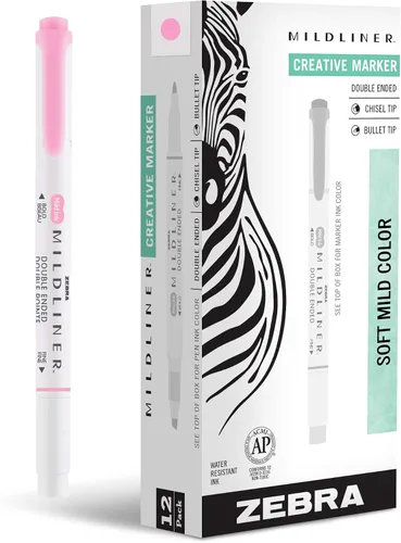 Miniatura 11 de Zebra Pen Mildliner - Resaltador de doble punta, puntas gruesas y finas, Azul