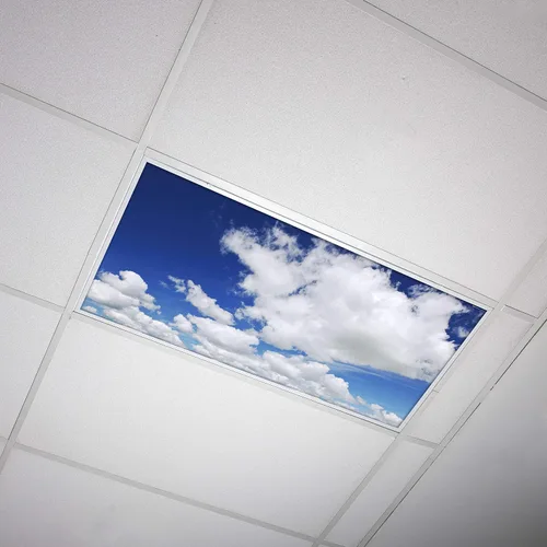 Miniatura 22 de Cubierta de luz fluorescente para luces de techo de aula, nubes rosadas, inserto de película retroiluminada de alta calidad 2 x 4