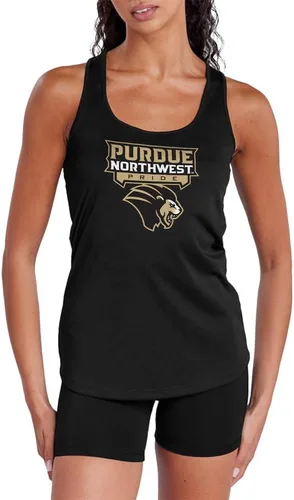 Miniatura 200 de Camiseta deportiva sin mangas oficial de NCAA Collegiate para mujer, con espalda cruzada, colección con logotipo primario