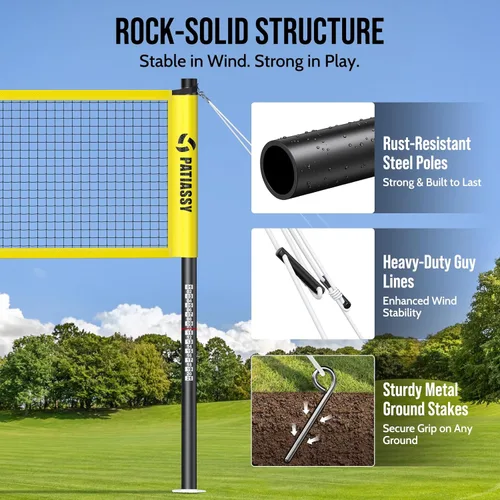 Miniatura 3 de Badminton Set for Backyard, Outdoor Badminton Net with Anti-Sag Design, 4 Professional Badminton Rackets, 4 Shuttlecocks and Carry Bag for Lawn or