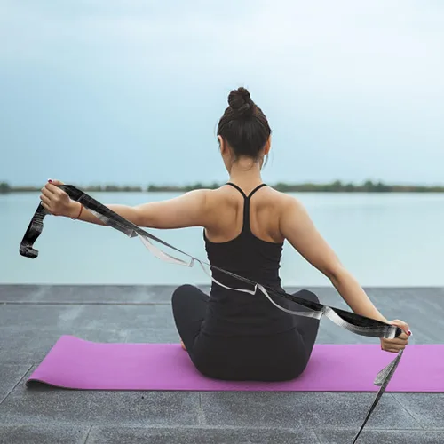 Miniatura 7 de SANKUU - Correas de yoga para estiramiento con 12 bucles, póster de entrenamiento, correas para estiramiento, equipo de terapia física, bandas