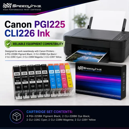 Miniatura 4 de Speedy Inks - Cartucho de tinta compatible con chip para Canon PGI-225 (pigmento negro, 2 unidades) compatible con iP4820 MG5120 MG5220 MG6120