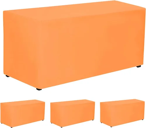 Miniatura 25 de PLOYMONO - Juego de 2 manteles ajustables, mantel de longitud hasta el suelo para mesa rectangular de 4 pies (122x61 cm) de poliéster, ideal