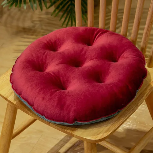 Miniatura 10 de Paquete de 2 cojines redondos de terciopelo grueso para asiento, almohadillas de color sólido para silla, cojín de piso para tatami, almohadilla