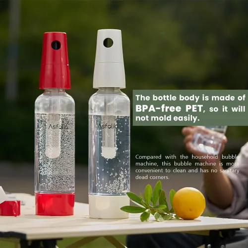 Miniatura 5 de Máquina portátil de agua con gas, fabricante de refrescos de viaje para el hogar y al aire libre, botella de carbonatación de 1 litro, 10 cilindros