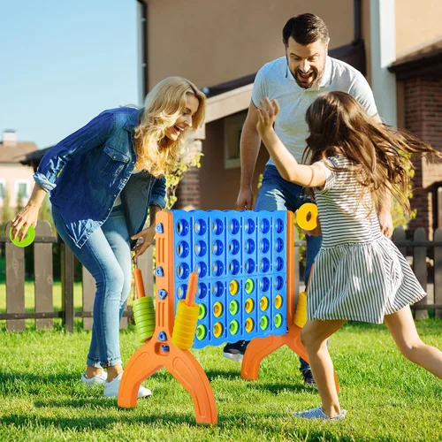 Miniatura 7 de Ayeboovi - Juego gigante de 4 en fila, juego de patio Jumbo de 4 a puntuación para niños y adultos, juego de conexión familiar para fiestas