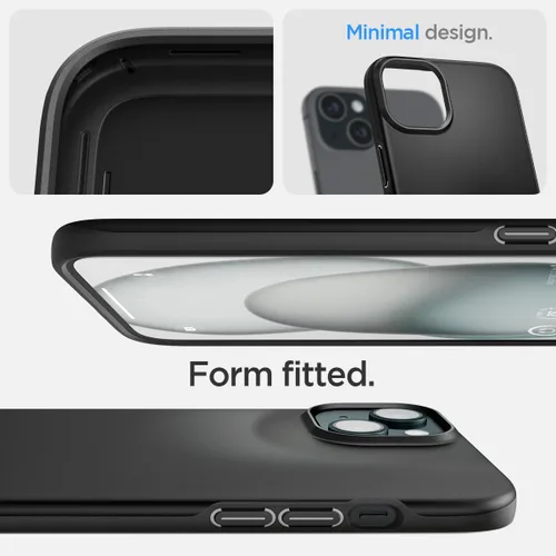 Miniatura 3 de Spigen Funda delgada diseñada para iPhone 15 (2023) [carcasa dura] [protección de grado militar] - negro 2023
