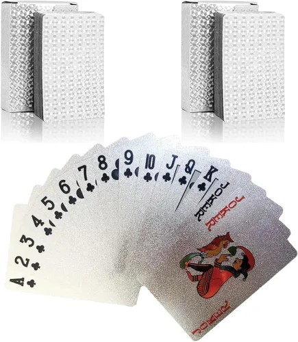 Miniatura 11 de 10 Paquetes de Cartas de Juego - 5 Negras 5 Doradas HD, 54 Cartas de Póquer Estándar de Plástico Impermeable para Fiestas Familiares naipes de oro