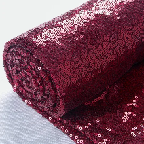 Miniatura 35 de ShinyBeauty 1 Yarda de Tela Negra por Yarda, Tela de Lentejuelas para Coser, Tela con Purpurina, Material de Lentejuelas por Yarda, Confección